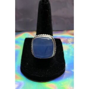 Ring Blue Gemstone‎ In 925 Sterling Silver Plated Size 7 See Pictures #0124
